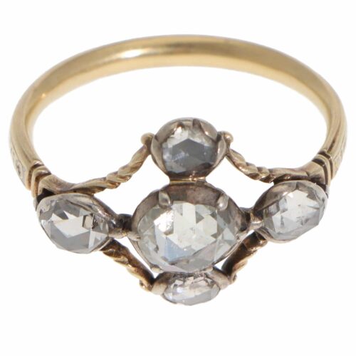 Vintage 19 Century Georgian Rose Cut Diamond Cruciform Ring