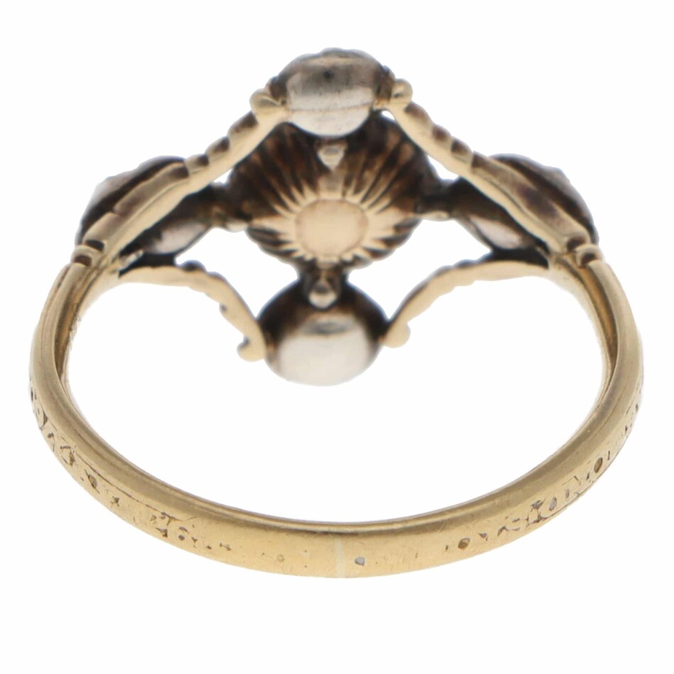 Vintage 19 Century Georgian Rose Cut Diamond Cruciform Ring