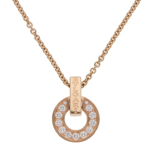Vintage Bvlgari Bvlgari Openwork Diamond Necklace in Rose Gold