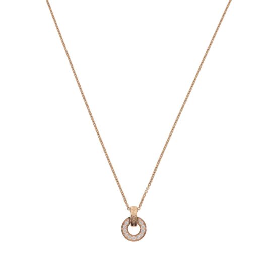 Vintage Bvlgari Bvlgari Openwork Diamond Necklace in Rose Gold