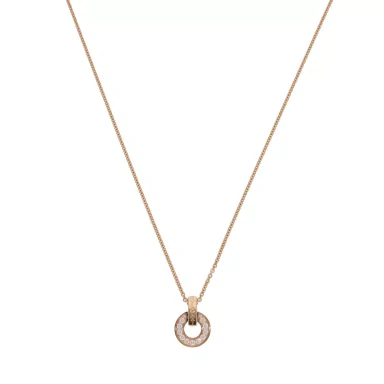 Vintage Bvlgari Bvlgari Openwork Diamond Necklace in Rose Gold