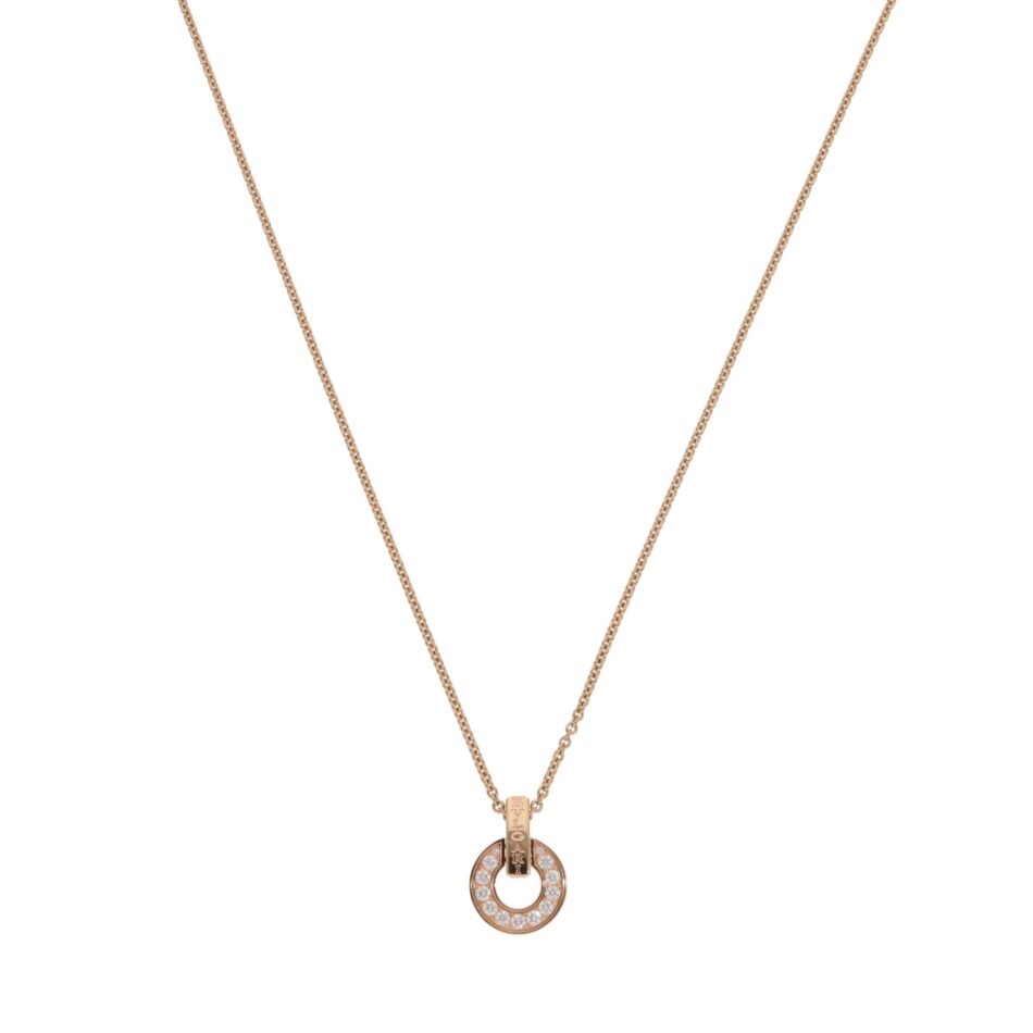 Vintage Bvlgari Bvlgari Openwork Diamond Necklace in Rose Gold