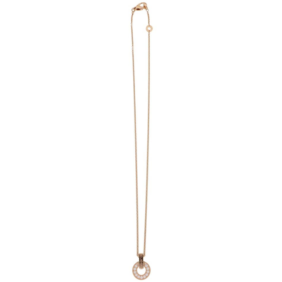 Vintage Bvlgari Bvlgari Openwork Diamond Necklace in Rose Gold