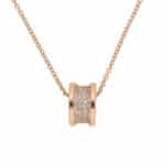Vintage Bulgari B.zero1 Pavé Diamond Necklace in Rose Gold