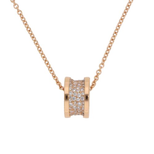 Vintage Bulgari B.zero1 Pavé Diamond Necklace in Rose Gold