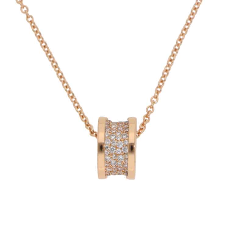Vintage Bulgari B.zero1 Pavé Diamond Necklace in Rose Gold