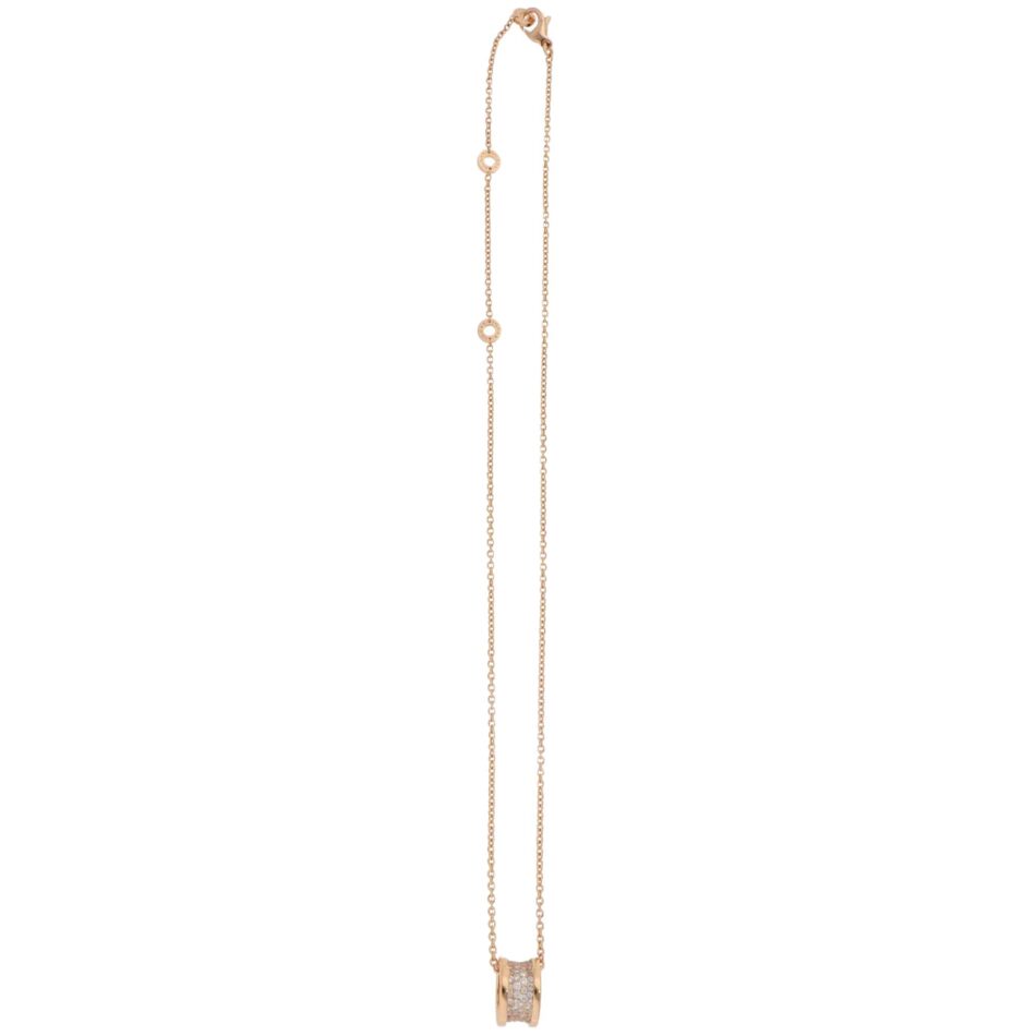 Vintage Bulgari B.zero1 Pavé Diamond Necklace in Rose Gold