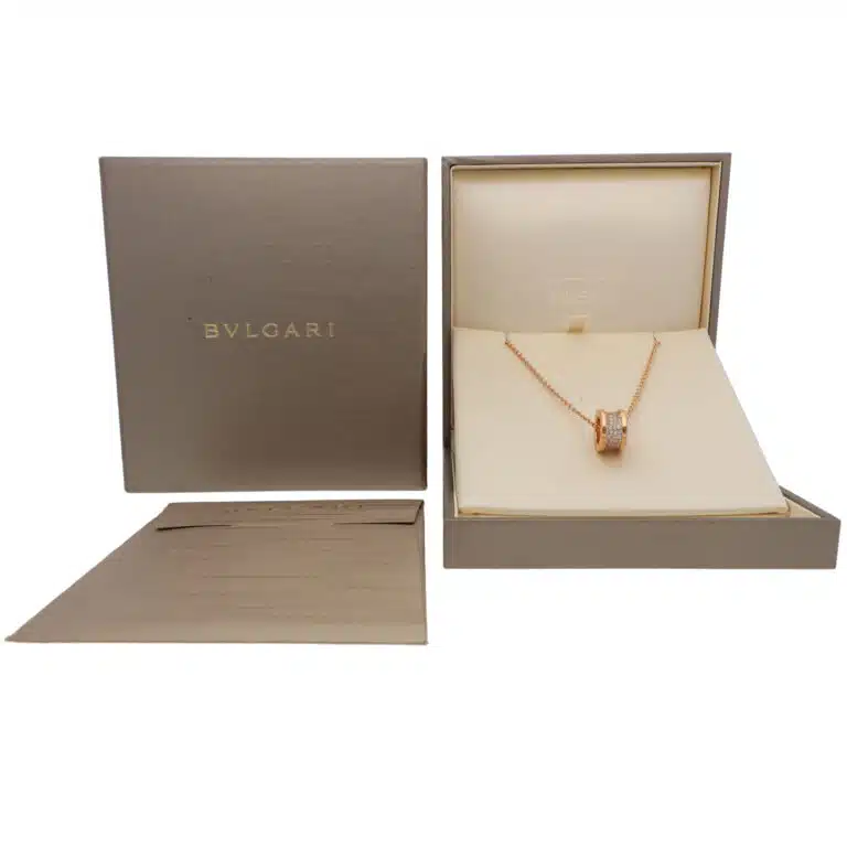 Vintage Bulgari B.zero1 Pavé Diamond Necklace in Rose Gold