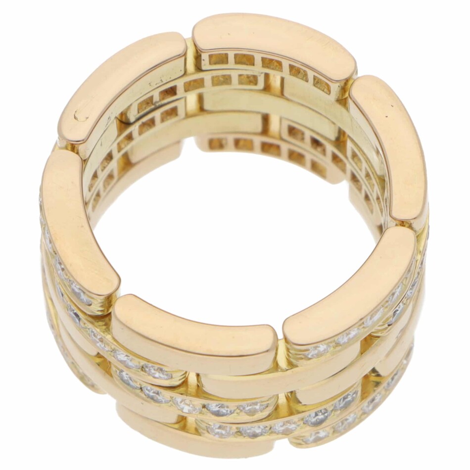Vintage Cartier Maillon Panthère Diamond Ring in Yellow Gold