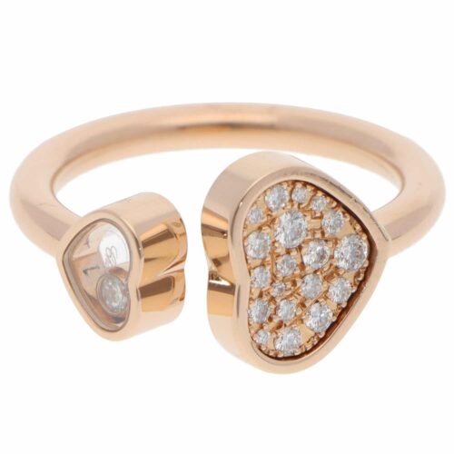 Vintage Chopard Happy Hearts Diamond Ring in Rose Gold