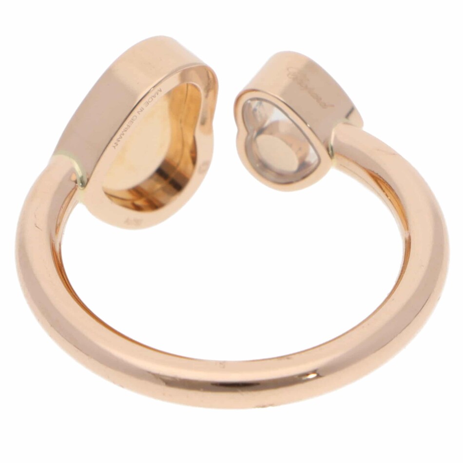 Vintage Chopard Happy Hearts Diamond Ring in Rose Gold