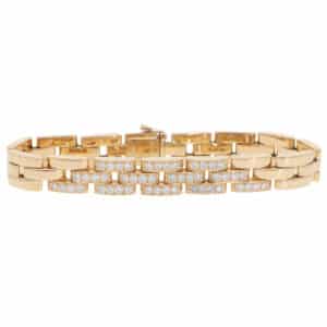 Vintage Cartier Maillon Panthère Diamond Bracelet in Yellow Gold