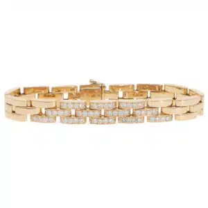 Vintage Cartier Maillon Panthère Diamond Bracelet in Yellow Gold
