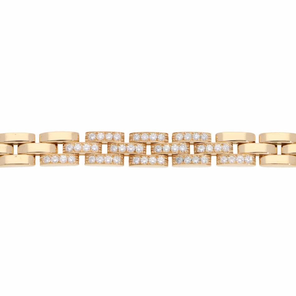 Vintage Cartier Maillon Panthère Diamond Bracelet in Yellow Gold