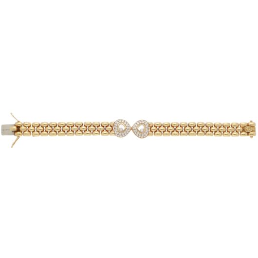 Vintage Chopard Happy Hearts Diamond Bracelet in Yellow Gold