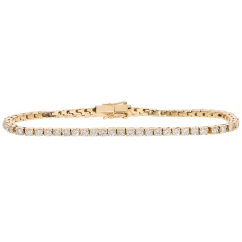 Vintage 2.95ct Diamond Line Tennis Bracelet in Yellow Gold
