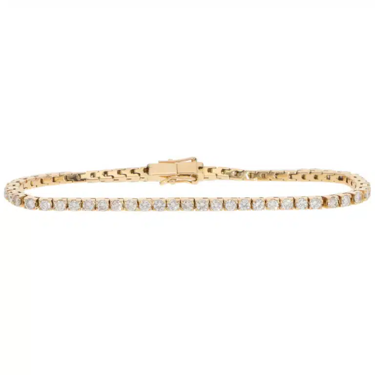 Vintage 2.95ct Diamond Line Tennis Bracelet in Yellow Gold