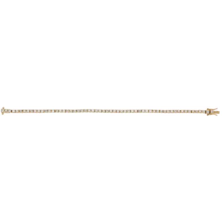 Vintage 2.95ct Diamond Line Tennis Bracelet in Yellow Gold