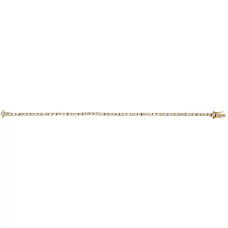 Vintage 2.95ct Diamond Line Tennis Bracelet in Yellow Gold
