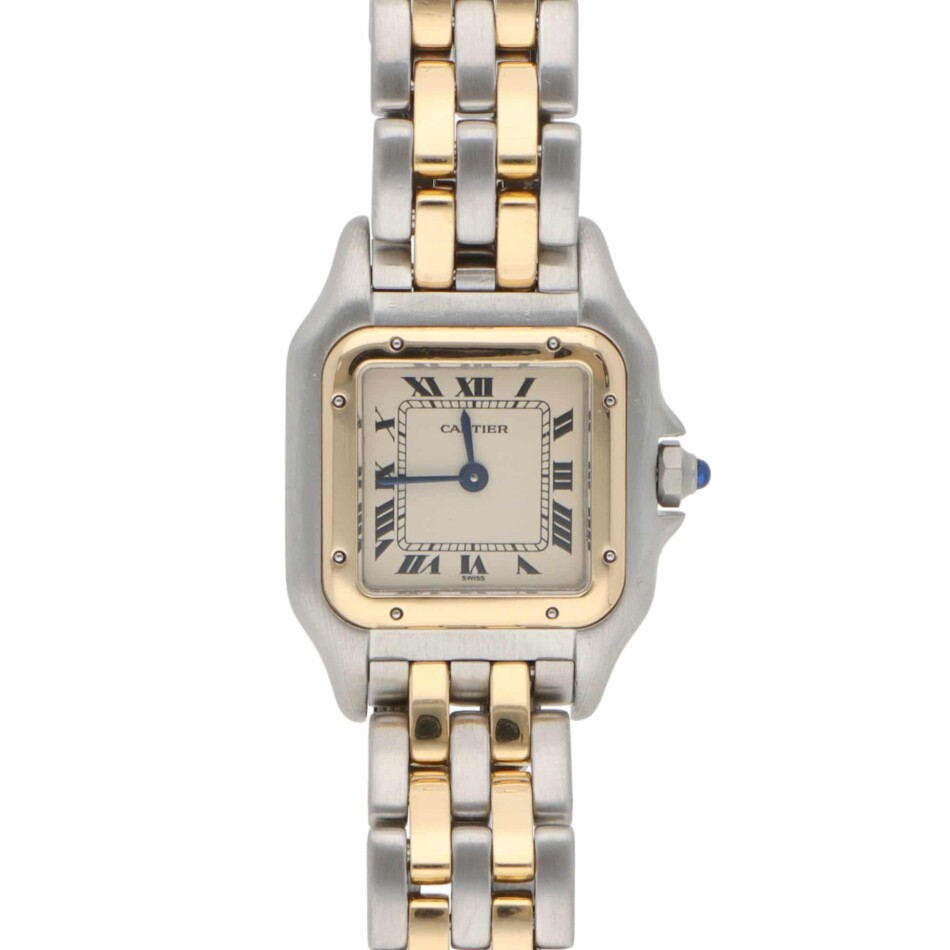 Vintage Cartier Panthère Steel and Yellow Gold Wristwatch