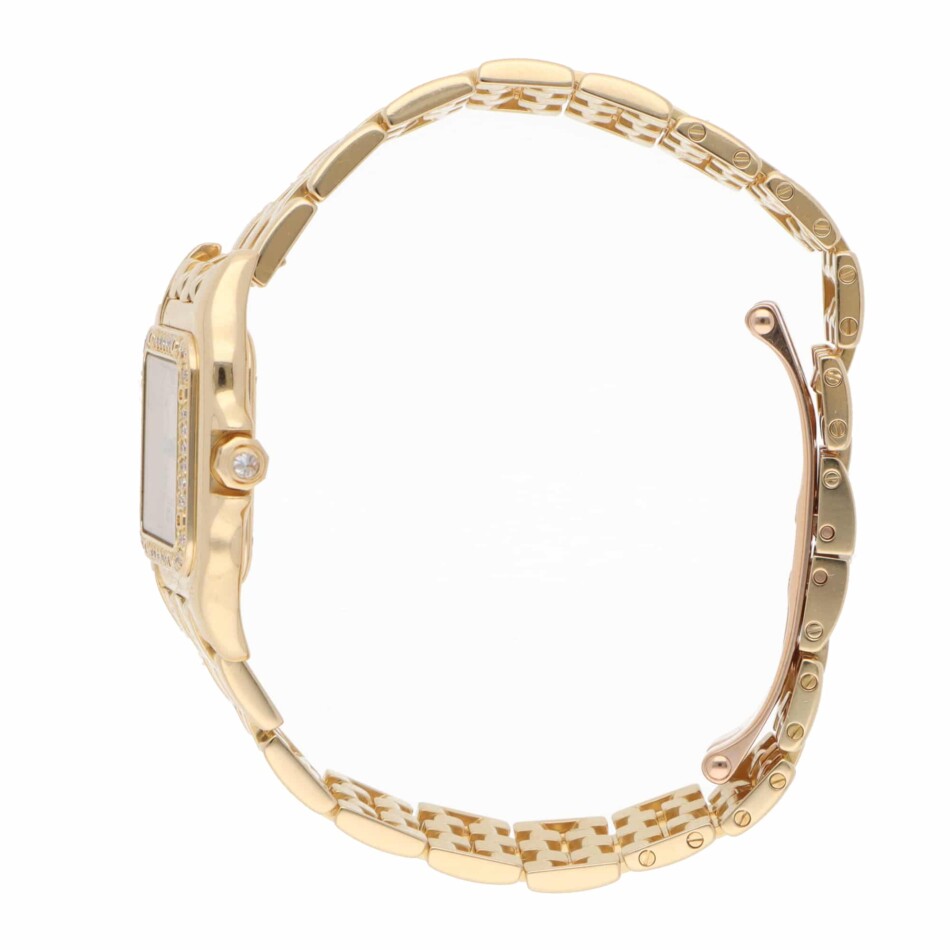 Vintage Cartier Panthère Gold Wristwatch with Diamond-Set Bezel