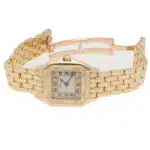 Vintage Cartier Panthère gold wristwatch with diamond-set bezel