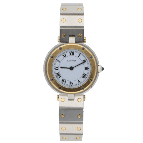 A Vintage Cartier Santos Vendome Steel and Gold Wristwatch