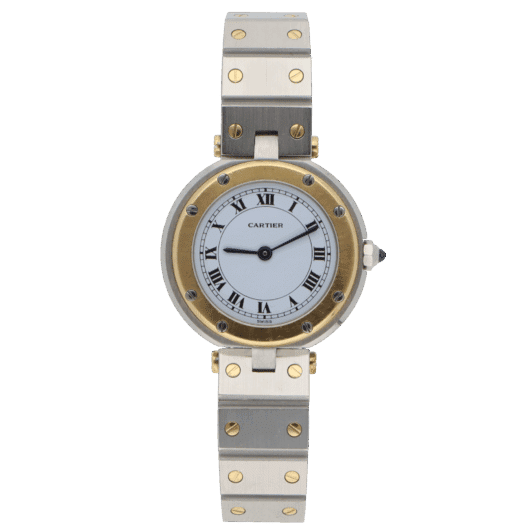 A Vintage Cartier Santos Vendome Steel and Gold Wristwatch