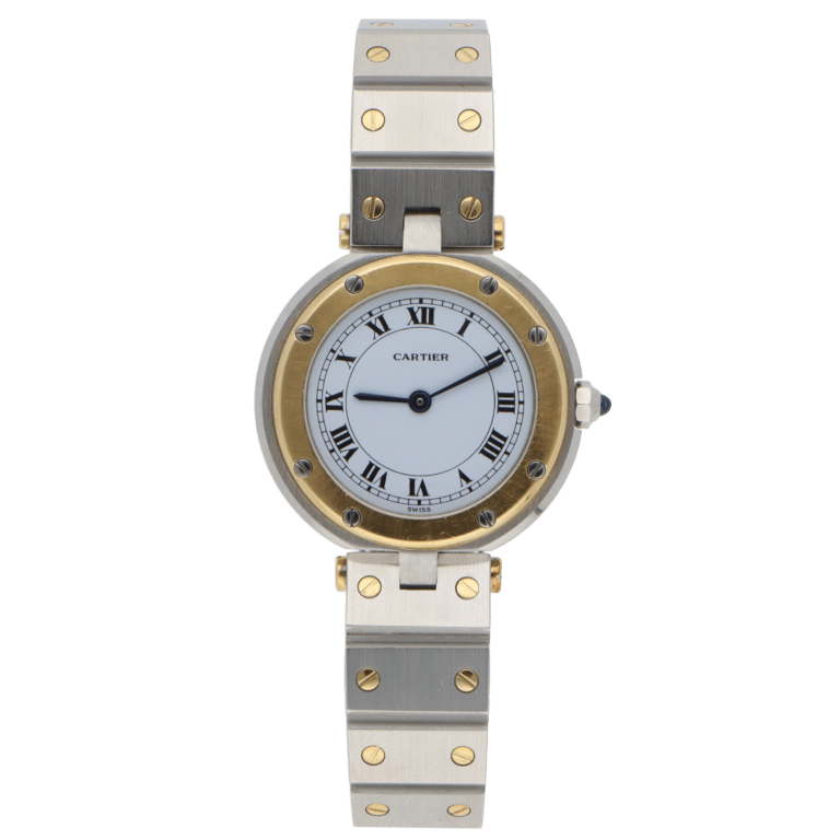 A Vintage Cartier Santos Vendome Steel and Gold Wristwatch