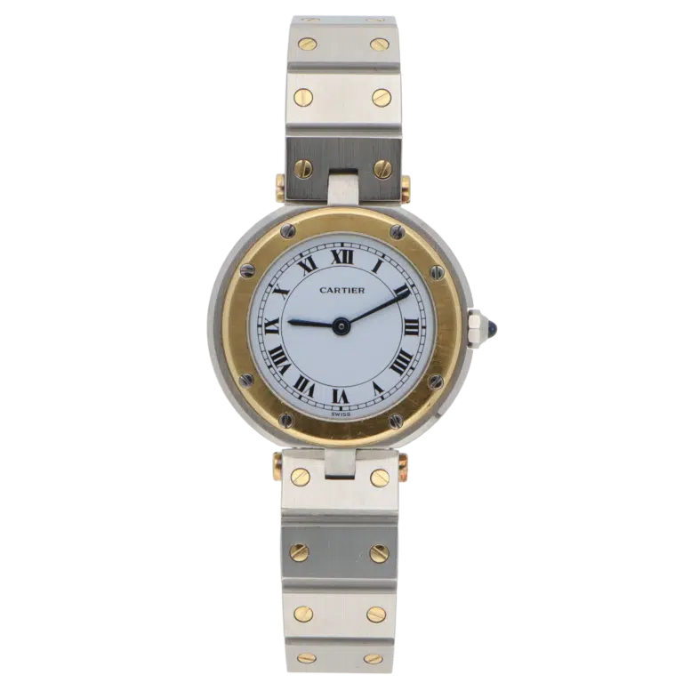 A Vintage Cartier Santos Vendome Steel and Gold Wristwatch