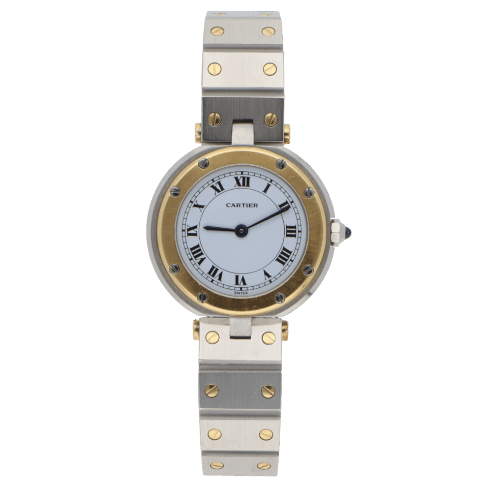 A Vintage Cartier Santos Vendome Steel and Gold Wristwatch