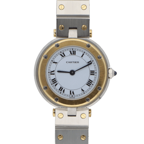 A Vintage Cartier Santos Vendome Steel and Gold Wristwatch