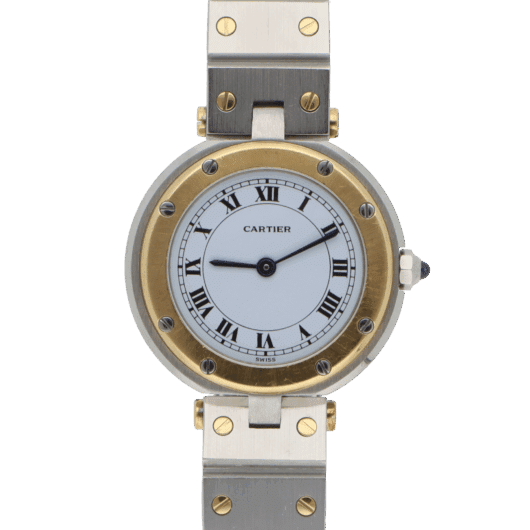 A Vintage Cartier Santos Vendome Steel and Gold Wristwatch