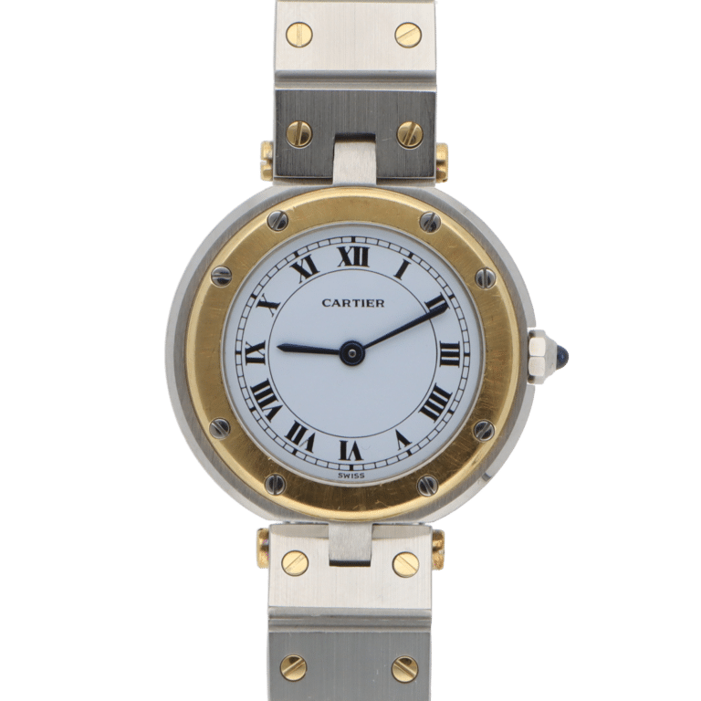 A Vintage Cartier Santos Vendome Steel and Gold Wristwatch
