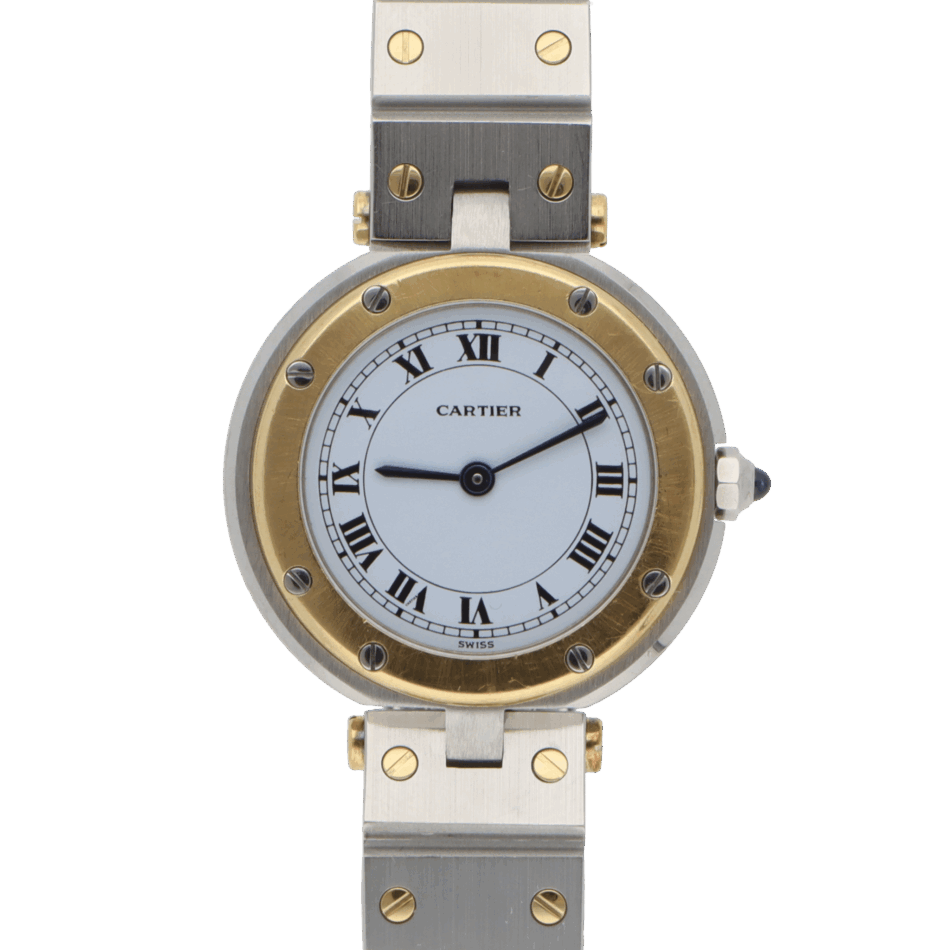A Vintage Cartier Santos Vendome Steel and Gold Wristwatch
