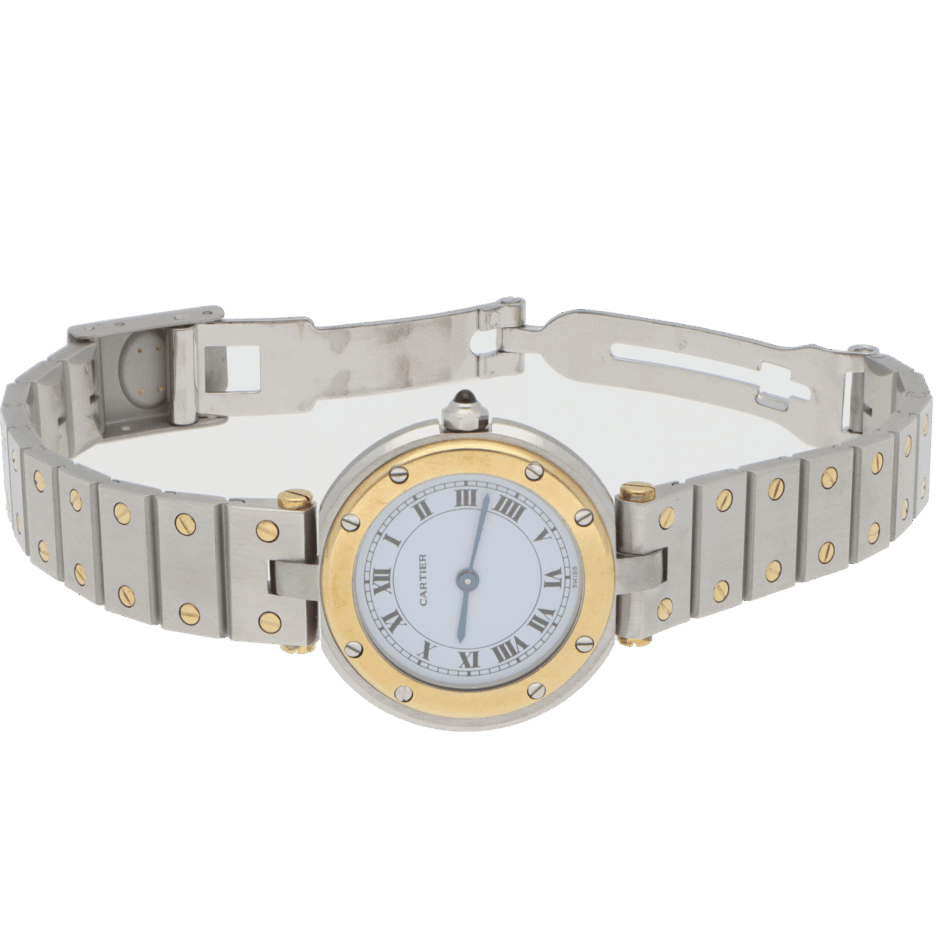 A Vintage Cartier Santos Vendome Steel and Gold Wristwatch
