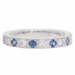Vintage Cartier Lanières Sapphire and Diamond Half Eternity Ring