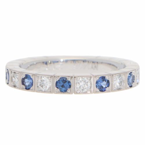 Vintage Cartier Lanières Sapphire and Diamond Half Eternity Ring