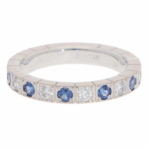 Vintage Cartier Lanières Sapphire and Diamond Half Eternity Ring