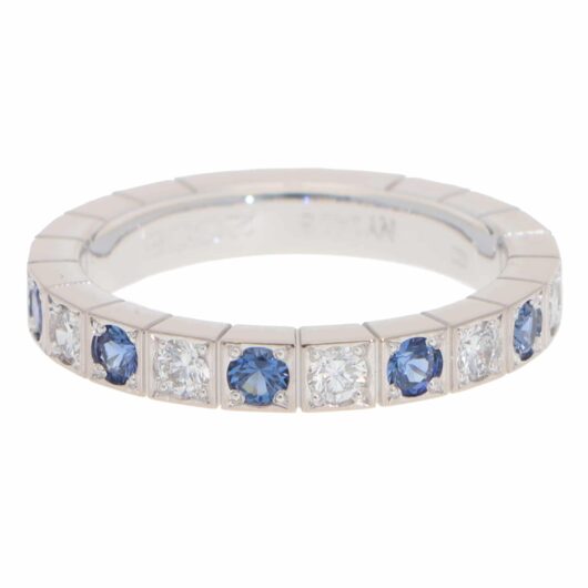 Vintage Cartier Lanières Sapphire and Diamond Half Eternity Ring