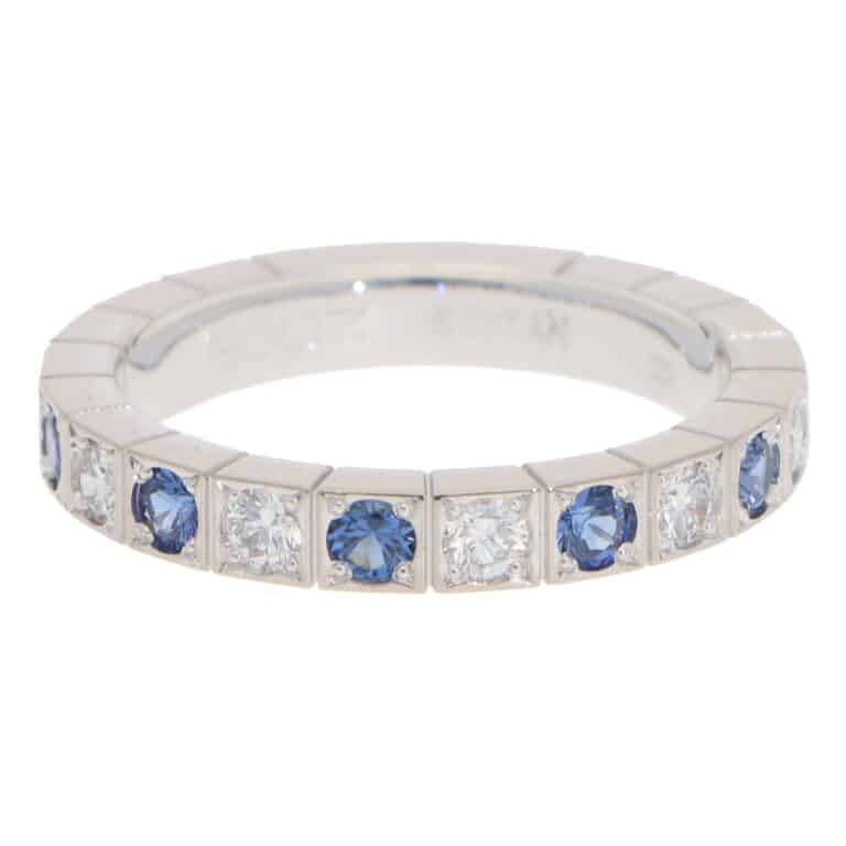 Vintage Cartier Lanières Sapphire and Diamond Half Eternity Ring