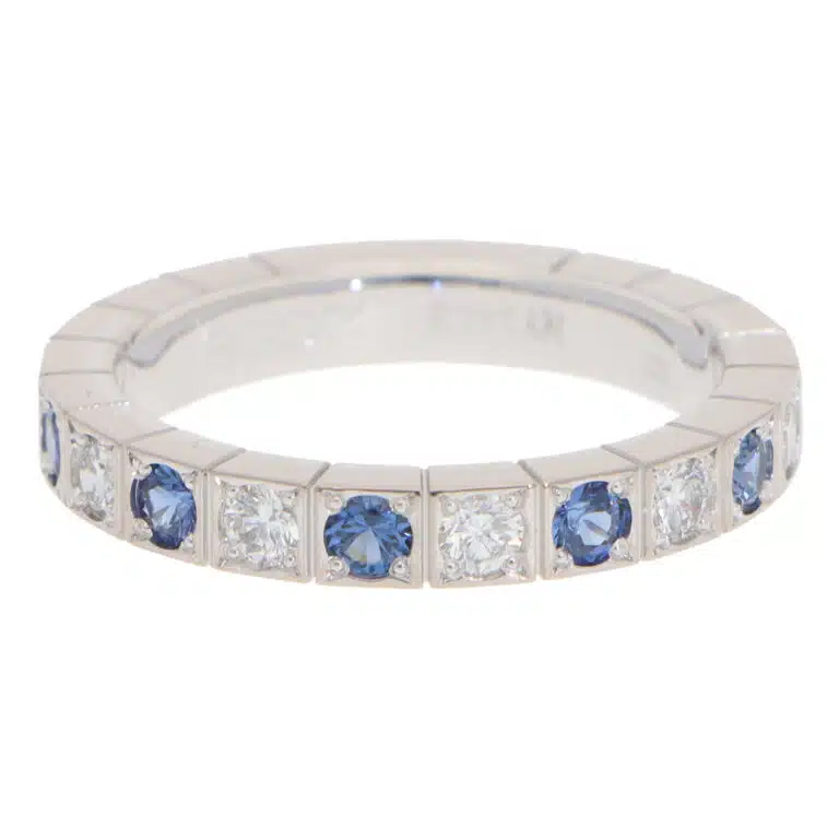 Vintage Cartier Lanières Sapphire and Diamond Half Eternity Ring
