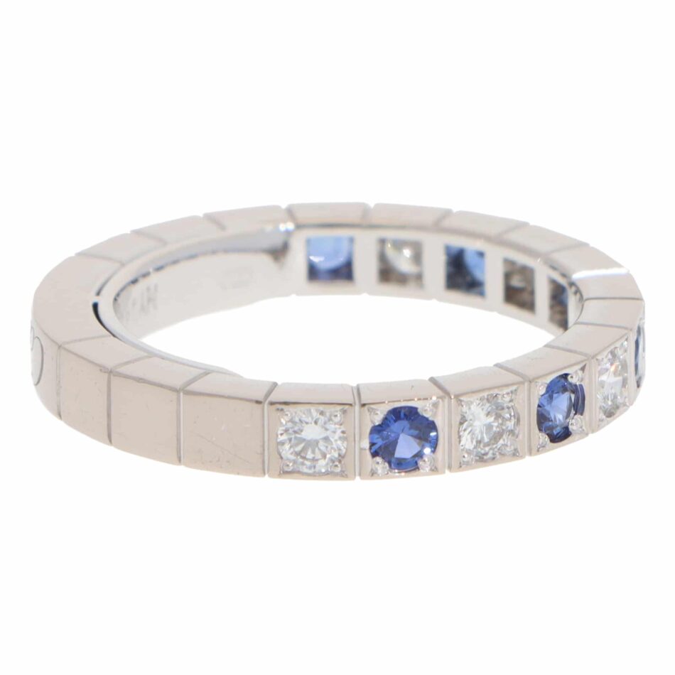 Vintage Cartier Lanières Sapphire and Diamond Half Eternity Ring