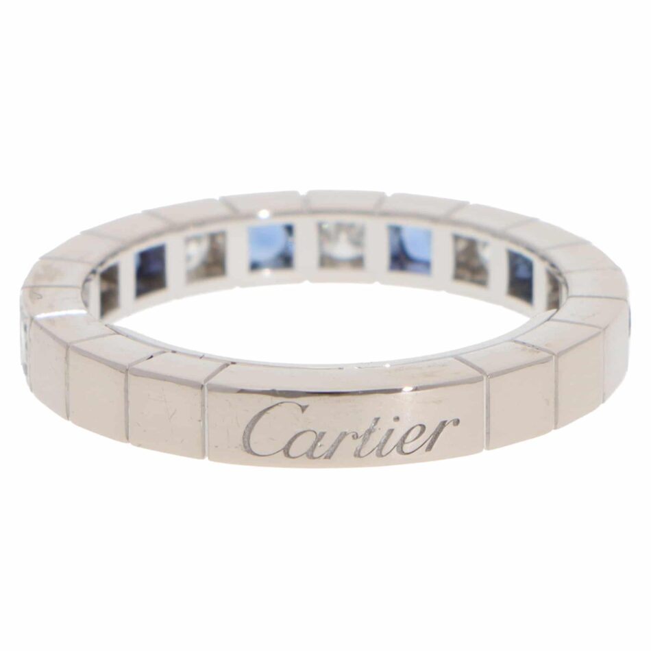 Vintage Cartier Lanières Sapphire and Diamond Half Eternity Ring