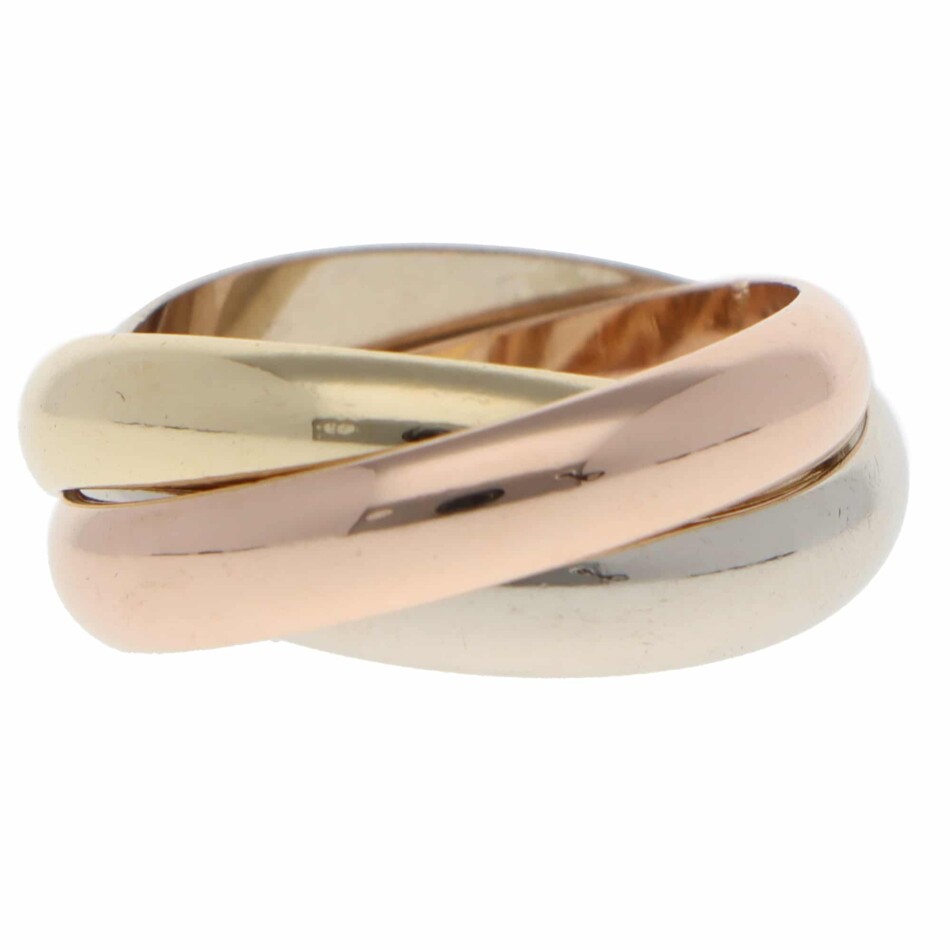 Vintage Cartier Trinity Ring Semi LM in Gold, Size 54
