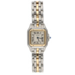 Vintage Cartier Panthere Steel and 1 Row Gold Watch