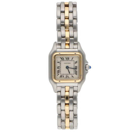 Vintage Cartier Panthere Steel and 1 Row Gold Watch