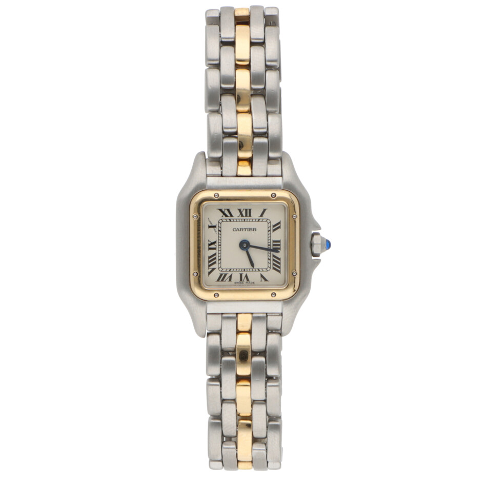 Vintage Cartier Panthere Steel and 1 Row Gold Watch