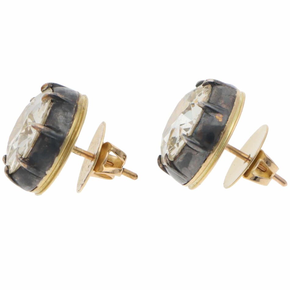 Vintage GIA Certified 12.52ct Old European Cut Diamond Earrings