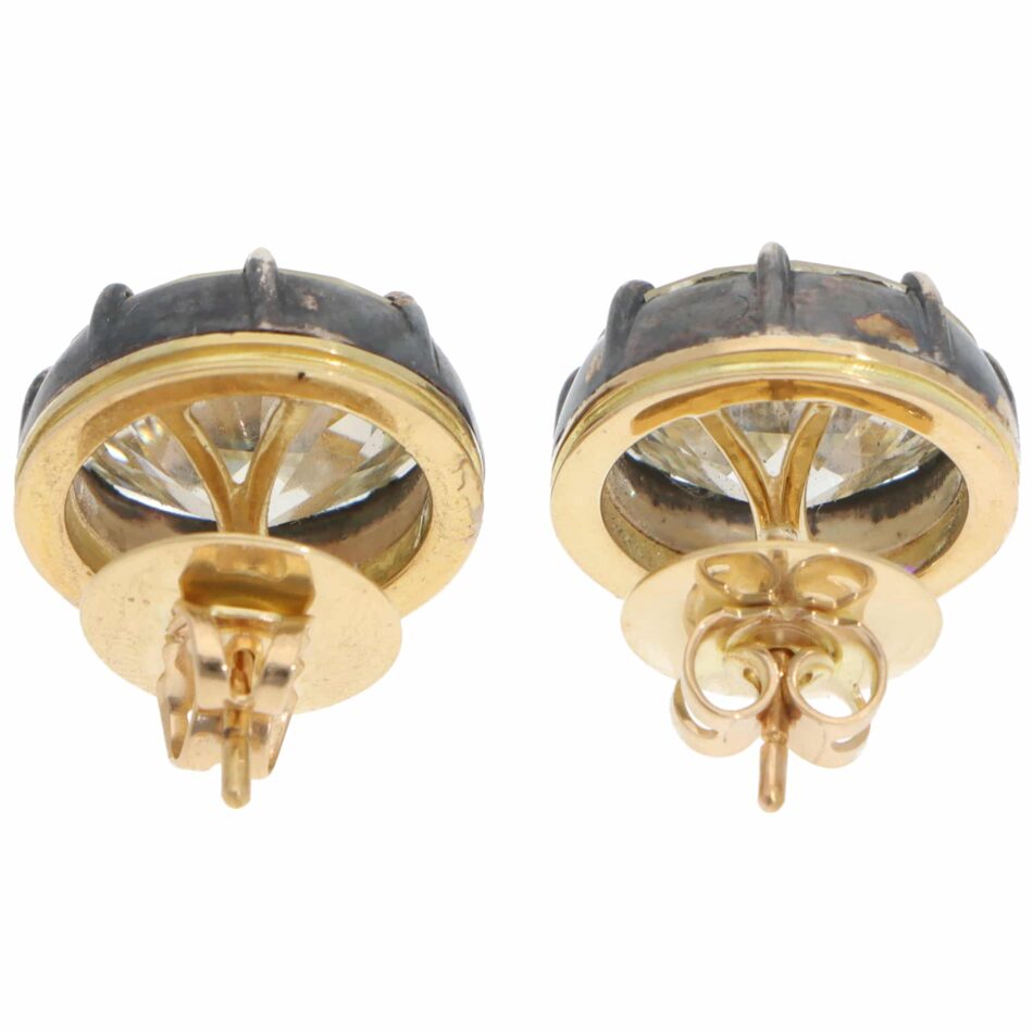Vintage GIA Certified 12.52ct Old European Cut Diamond Earrings
